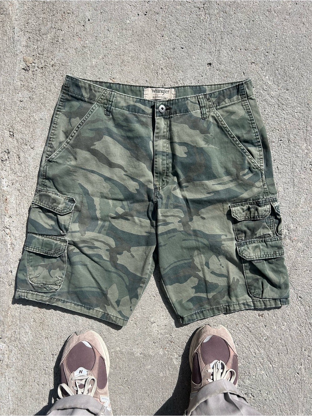 Wrangler Men's Camouflage Cargo Shorts - Olive Green
